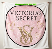 victoria's secret black pink flannel throw blanket for sofa V005